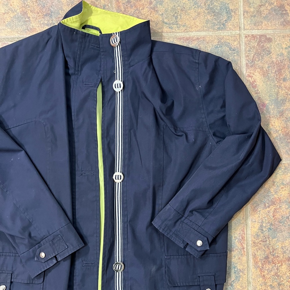 [izzi outerwear] medium navy lightweight jacket